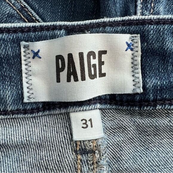 Paige Women’s Verdugo Ankle Aylah Destructed Tuned In Raw Hem Jeans Size 31 - Picture 4 of 6
